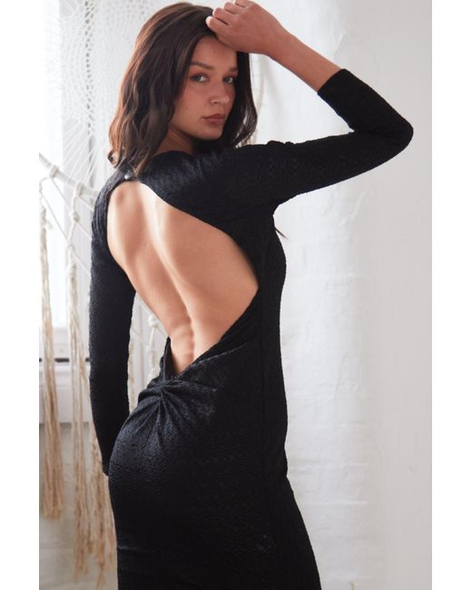 Sarvin Black Backless Dress