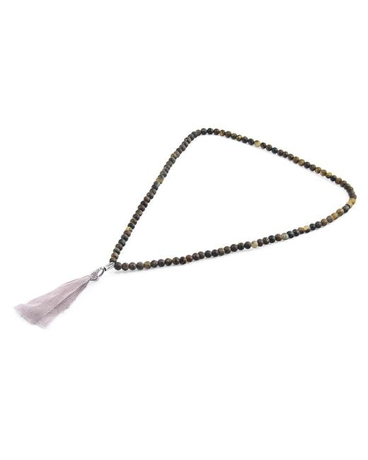 Anchor and Crew Metallic Tigers Eye Luke, Stone & Cotton Voile Skinny Necklace X Wrap Bracelet for men