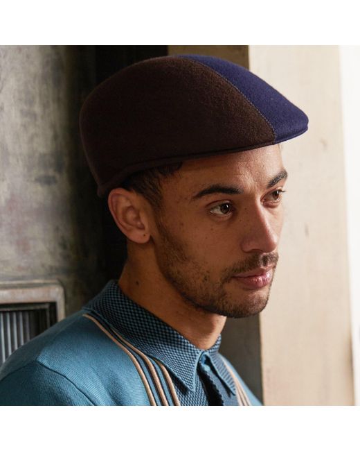Dasmarca Hats Brown Presley Two Tone Blocked Felt Cap for men