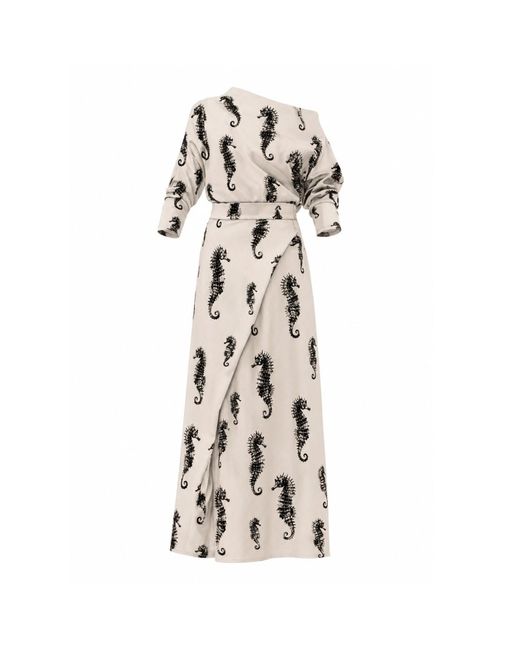 Julia Allert Natural Neutrals Boat Neck Blouse & Wrap Skirt Co-Ord Set