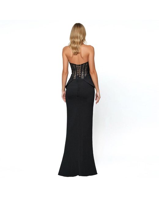 Angelika Jozefczyk Black Embellished Corset Evening Gown Glam Witch