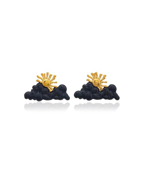 Milou Jewelry Blue Clouds & Sun Earrings