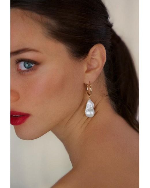 Katy Faye Metallic Bella Pearl Earrings