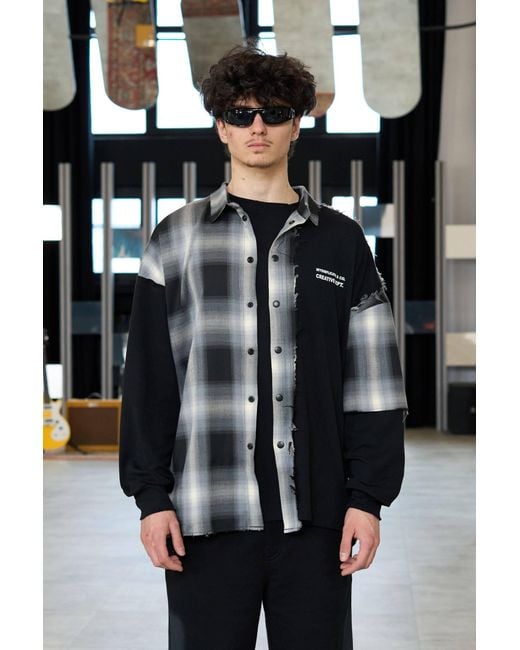 mysimplicated Black Fracture Oversized Shirt for men