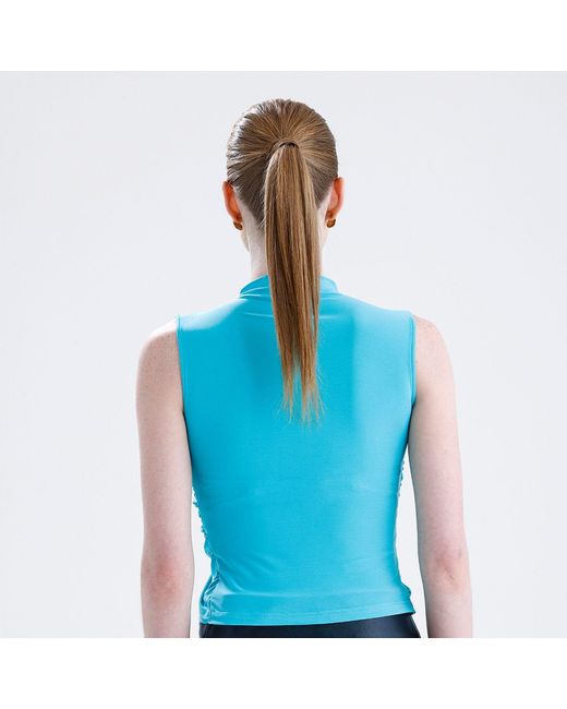 Maan Istanbul Blue Turtleneck Crop Top