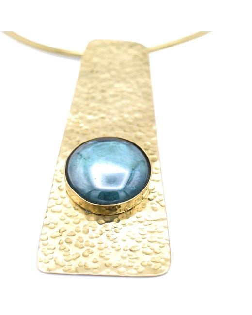 Lala Salama Metallic Hammered Brass Choker