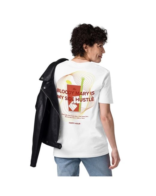 Anchor and Crew White Bloody Mary Is My Side Hustle Club Organic Cotton T-Shirt