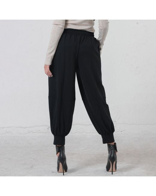 Metamorph Black Elastic Waist Harem Pants