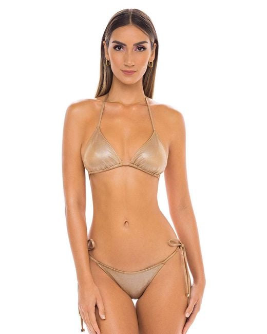 Enez Swim Natural Neutrals Nova Triangle Bikini Top