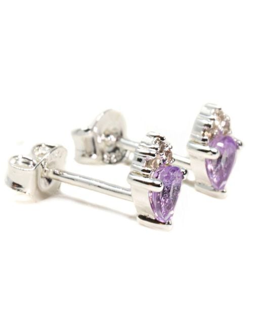 NASI SILVER Purple Pear Atarah Studs- Amethyst & Topaz