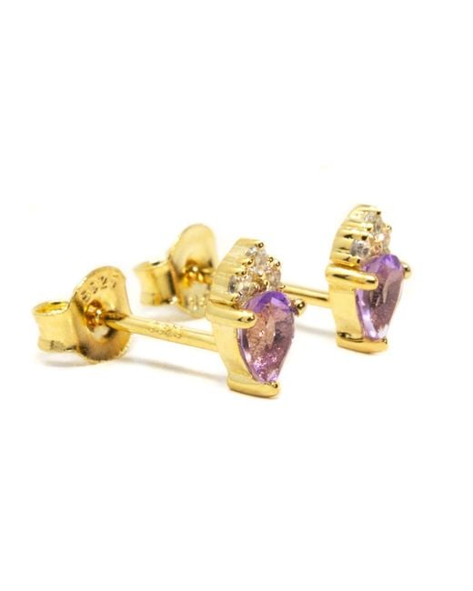 NASI SILVER Pink Pear Atarah Studs- Amethyst & Topaz