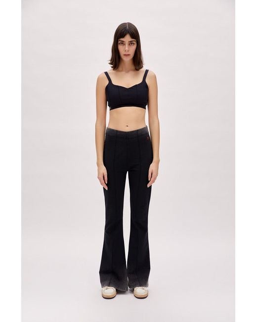 Pcfg Black Acid Washed Flare Sweatpant