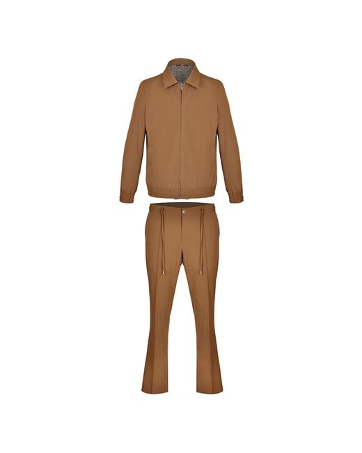 DAVID WEJ Brown Marcelo Relaxed Jacket Set – for men