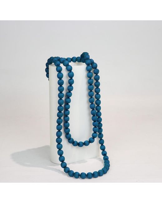 Heritagemoda Blue Handcrafted Silk Statement Necklace