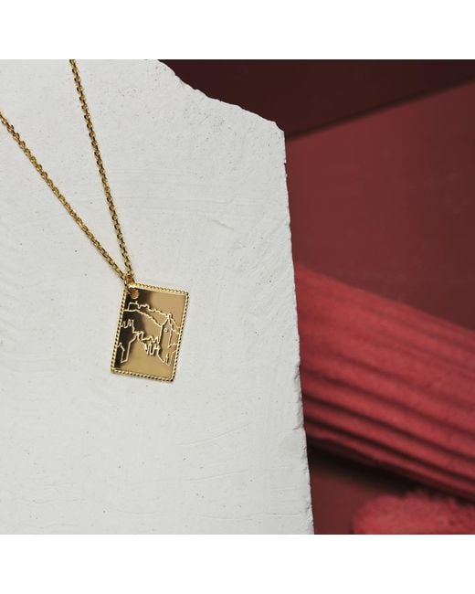 Janus Edinburgh Metallic 18K Vermeil 'From Edinburgh With Love' Postcard Necklace