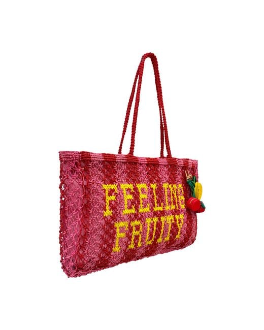 Lilly Loves Red Feeling Fruity Jute Bag & Charms