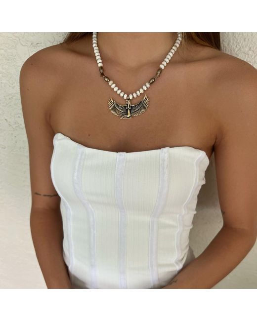 Ebru Jewelry White Isis Goddess Necklace