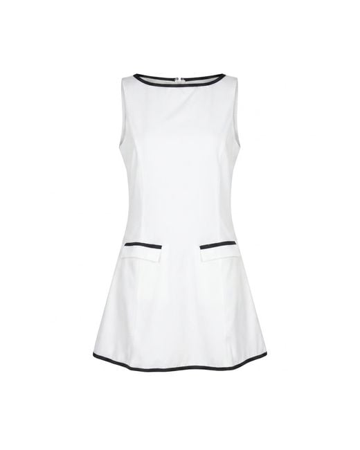 Modenaire White Shift Mini Dress Clean Tailored Form