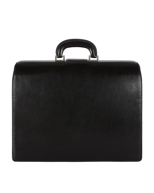 Time Resistance Black Large Leather Briefcase for men