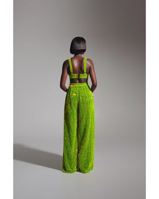 Ofuure Green Liza Sequin Bra Top