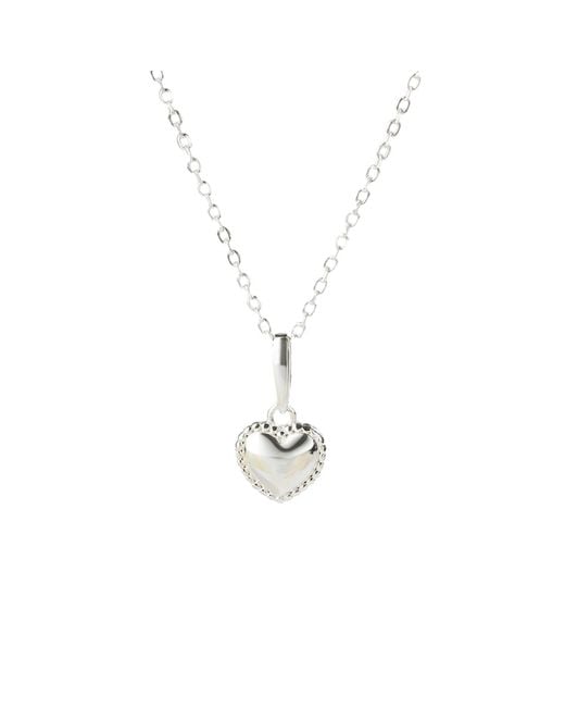 Classicharms Metallic 925 Sterling Carved Heart Pendant Necklace