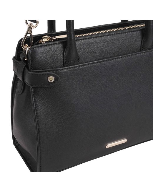 Paul Costelloe Black Trishuli Leather Satchel Bag