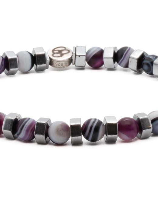 Ebru Jewelry Metallic Agate Aura Bracelet for men