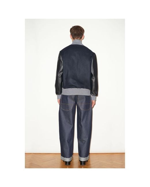 Hegarty Blue Varsity Bomber Jacket for men