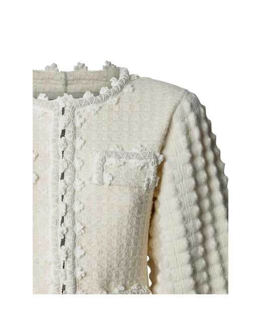 The Extreme Collection Natural Neutrals Ecru Tweed-Style Structured Cardigan Kingston