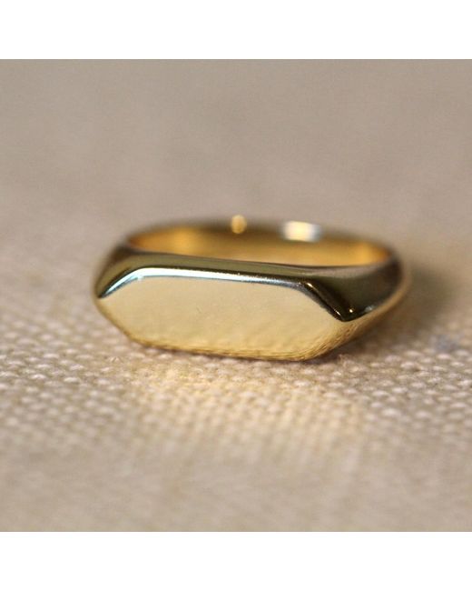 VicStoneNYC Fine Jewelry Yellow Bold Bar Signet Ring for men