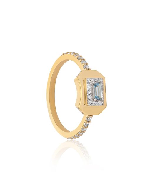 The Jewelz White Aqua Innes Signet Ring