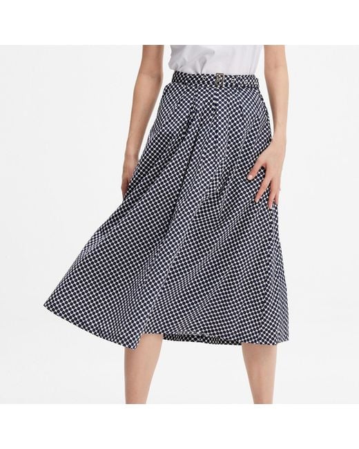 Smart and Joy Purple Flared Polka Dot Skirt