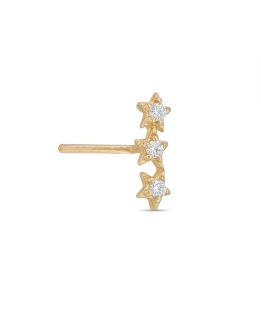 Zahav Jewelry White 14K Solid 24G Star Cz Nose Stud