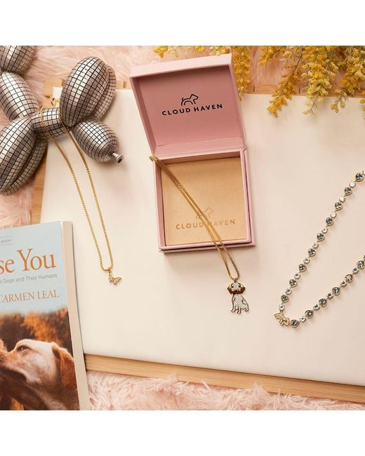Cloud Haven Metallic Great Dane Pendant Necklace