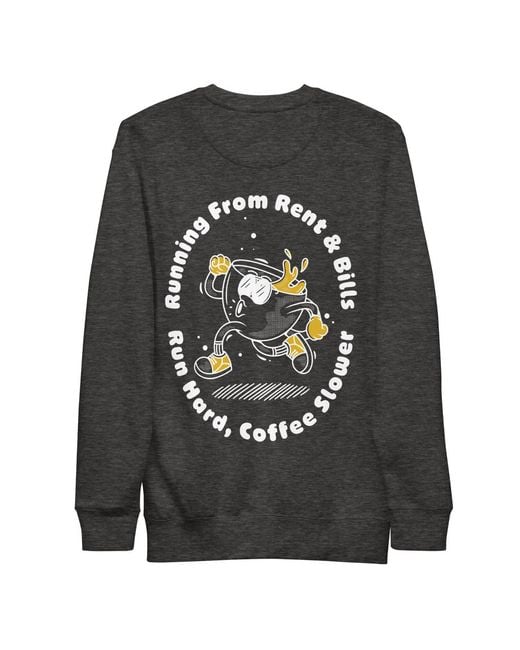 Anchor and Crew Gray Heather Gustatory Coffee Over Bills Cotton Blend Embroidered Sweatshirt for men