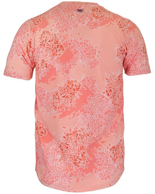 Lords of Harlech Pink Maze Bouquet Island V-Neck Tee for men