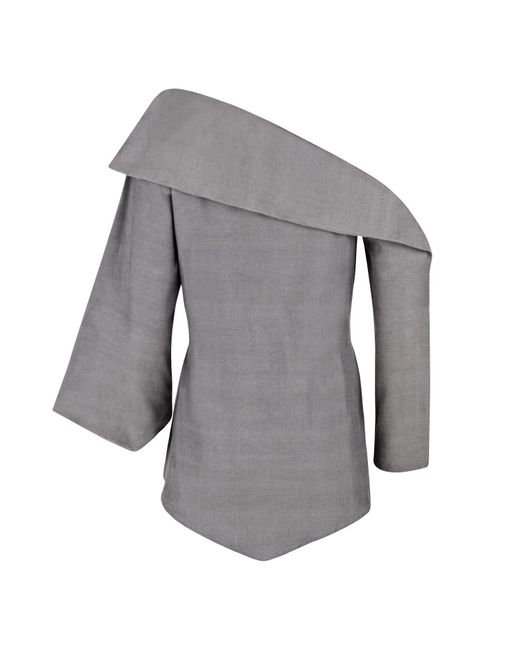 Boutique Kaotique Gray Indonesian Off The Shoulder Top