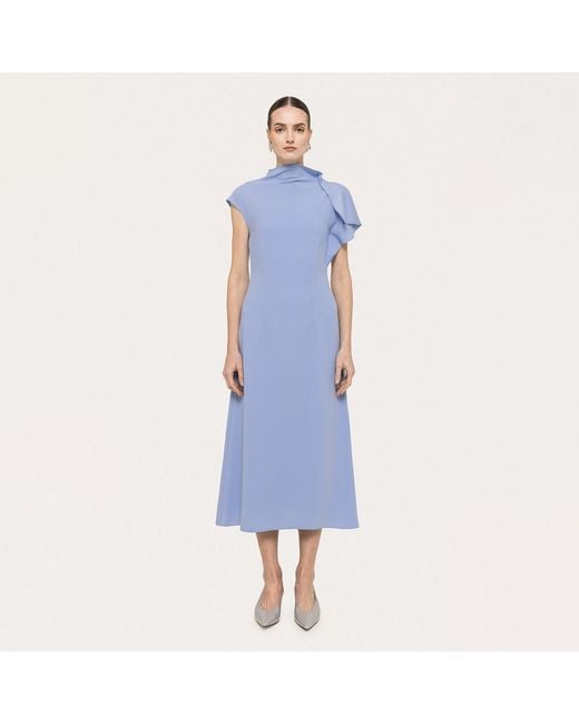 Nissa Blue A-Line Crepe Dress Baby