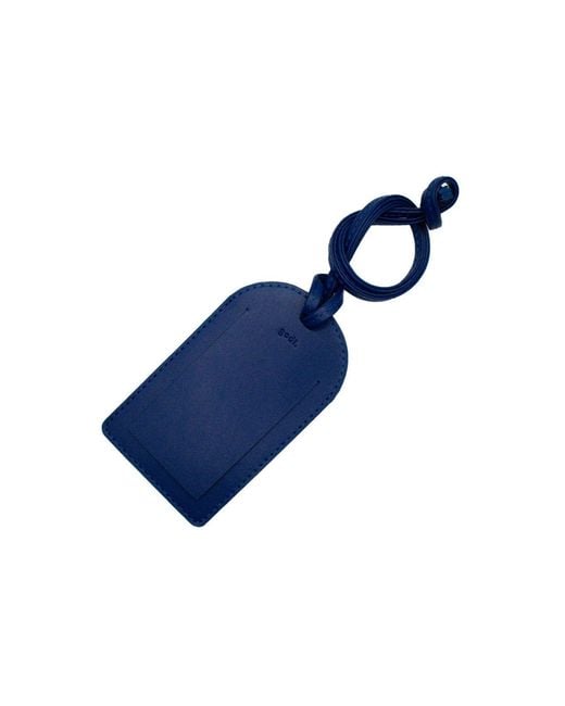 godi. Blue Handmade Full-Grain Leather Luggage Tag
