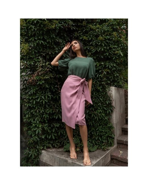 Femponiq Pink Bow Tie Wrap Skirt