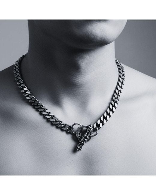 Tg-Jewellery by Tamara Gervasio Black Celtic Dog Three Curb Chain Necklace – Solid Sterling for men