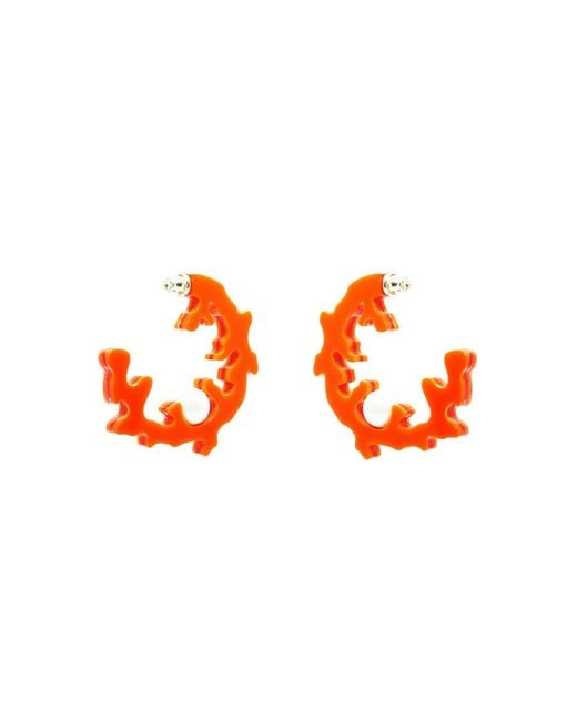 Gissa Bicalho Orange Handmade Hoop Coral And Pearl S