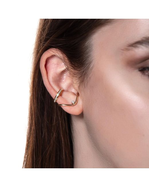Glamrocks Jewelry Metallic Pavé Ear Cuff