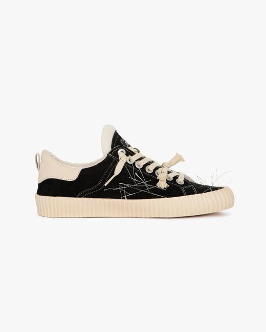 Springa | Unique Vulcanized Sneakers Italian Handmade Black Wavy Suede Embroidery Sneakers for men