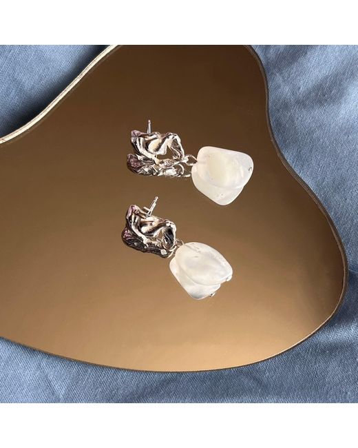 Bio-Trimmings Metallic Carrara Drop Earrings