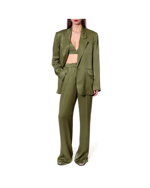 AGGI by HALEWSKI Green Bellamy Satin Branch Blazer