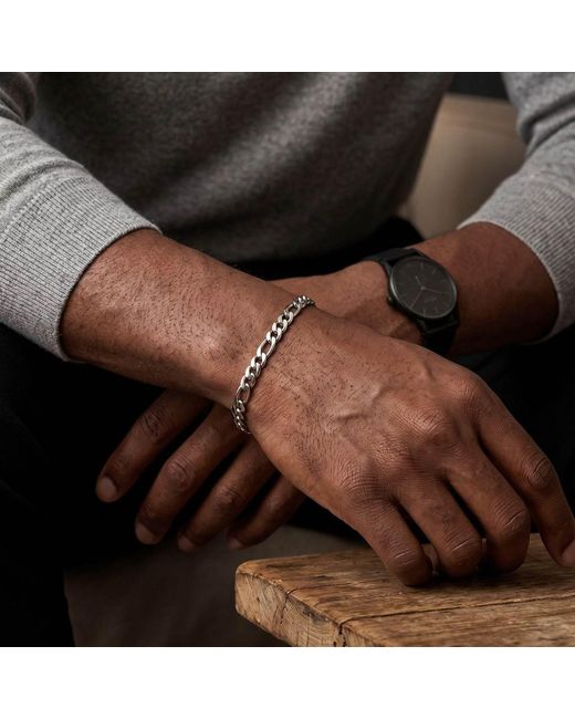 Harfi Metallic Figaro Chain Bracelet For for men