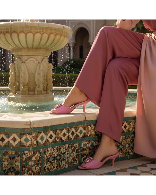 Beautiisoles by Robyn Shreiber Made in Italy Pink Eden Comfortable Slide Sandal
