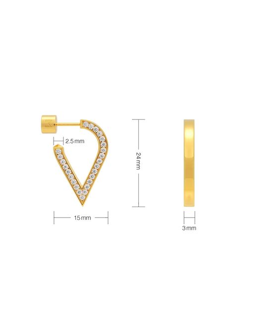 Meulien Metallic Stylized Waterdrop Drop Earrings With Pave Cz