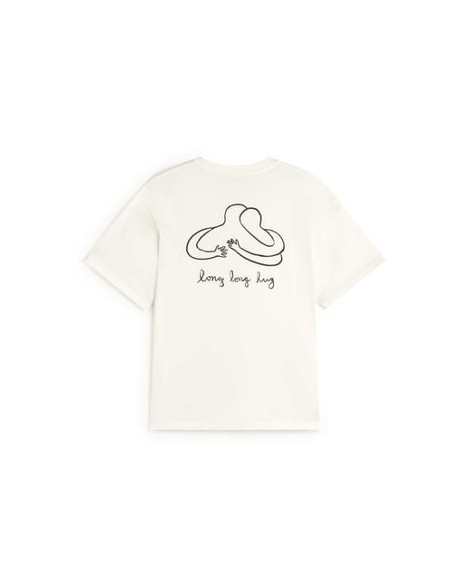 Thinking Mu White Hug Aaron Long T-Shirt for men